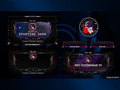 Spaceship Themed Twitch Overlay Pack - Animated