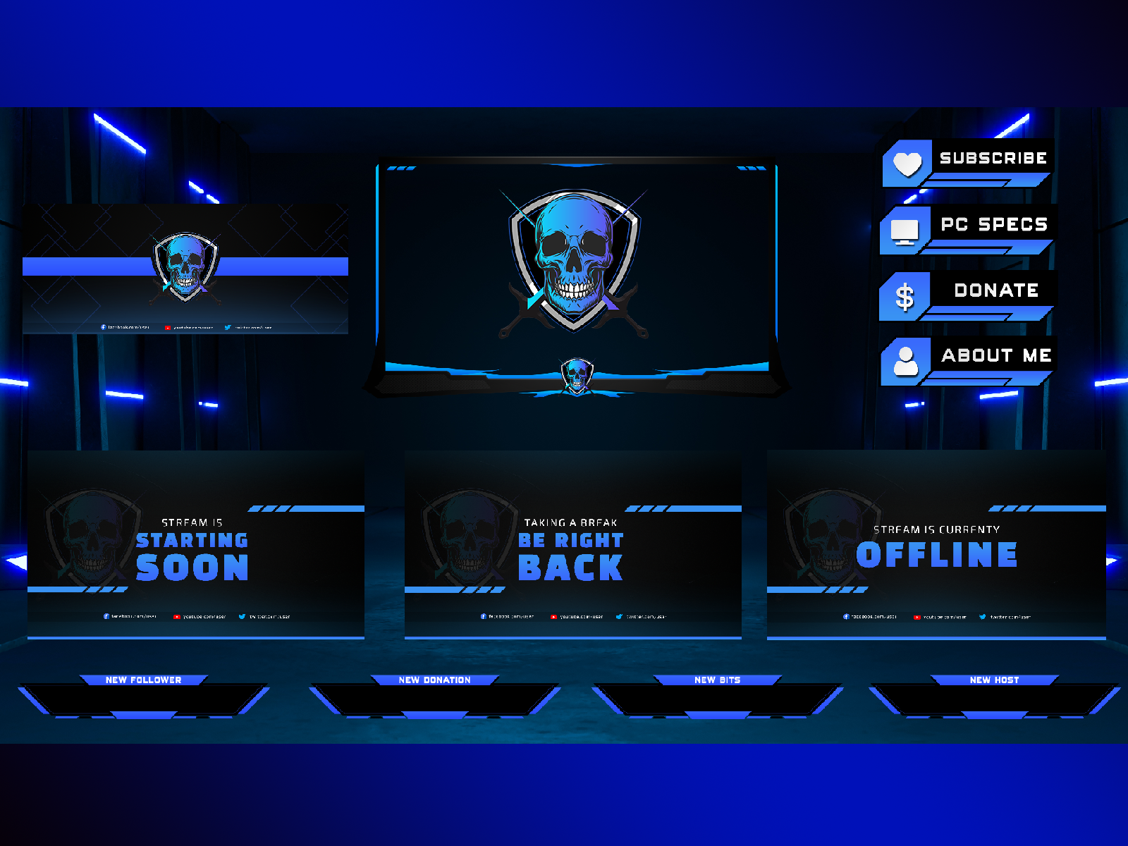 Blue Black Animated Twitch Overlay Pack By Chanuka Gayantha On Dribbble