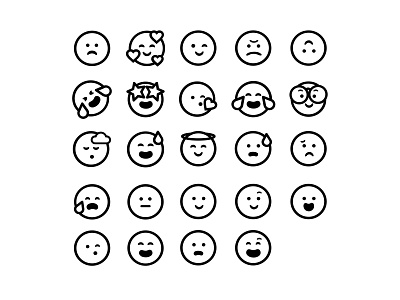 Cute Simple Emojis emoji emojis expressions faces icon illustration vector