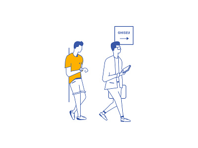 Standing in the queue illustration vector