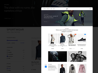 Sportswear Website sportswear ui web design web design