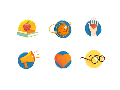 Donation Platform Categories icons illustrations