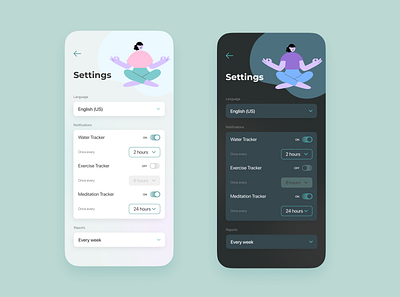 Settings - Daily UI 007 app dailyui graphic design interface mobile ui ux design