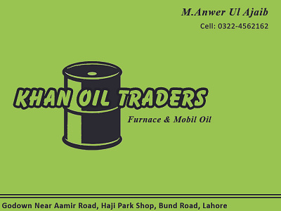 Khan Oil Traders Visiting Card business card graphic design photoshop visiting card