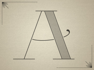 A a decorative letter typography
