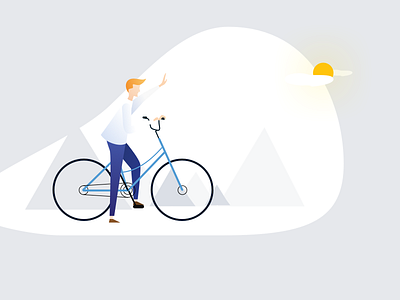 Hey, Travel bicycle illustration life