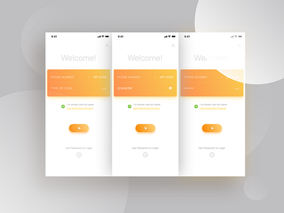 Yellow Orange ○ Login app login