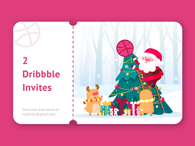 Dribbble Invite! card character dribbble illustration invite minimal ui