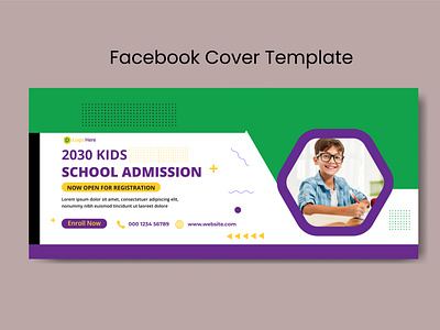 Facebook Cover Design Template branding children colleage education facebook cover graphic design illustration kids school school admission banner school banner school facebook cover social media post univercity web banner