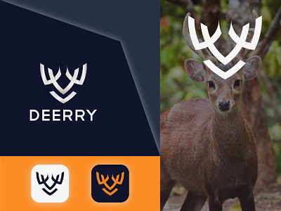 Modern minimalist deer logo design