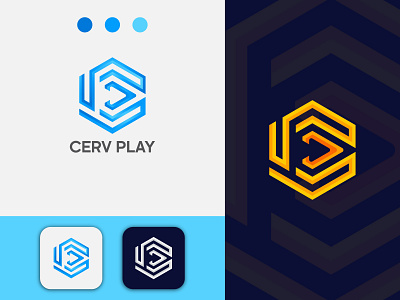 Modern minimal creative play icon logo design