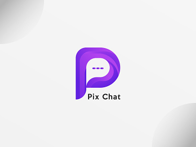 Modern minimal P chat logo design