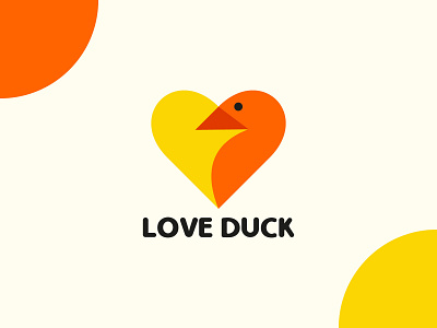 Modern minimal unique love duck logo design