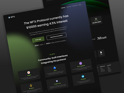 NFTz - Cryptocurrency Website design ui ux