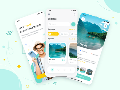 Travel App app design ui