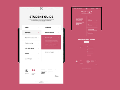 Washington Academy courses design education interface mobile online pages profile tablet tile ui uiux website