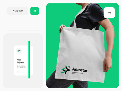 Arbostar® 2021 arbotist bag brand branding business card free identity logo product promo soft star sticker stuff swiss tree trend typography