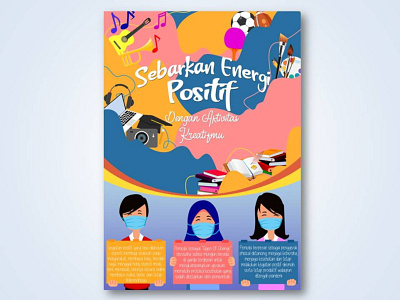 Poster Design "Spread Positive Energy" campus competition covid design energy graphic design infographic pandemi positive poster teenager vector youth