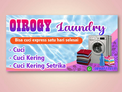 banner design for Oirogy laundry shop by Salsa bila F on Dribbble