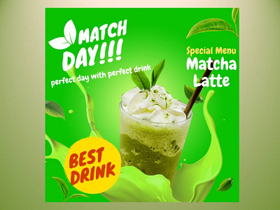 Match day Beverage poster ideas beverage design drink graphic design illustration infographic matcha milkshake poster tea vector