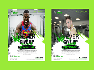 Vertical flyer exercise gym training bisiness flyer flyer gym template illustration logo template training template