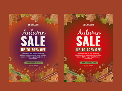 Autumn poster design template autumn business template autumn sale flyer autumn template branding business flyer template illustration