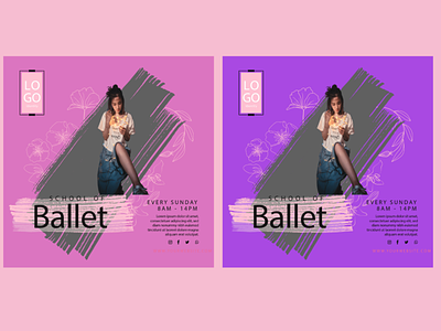 Ballet dancing squared flyer template