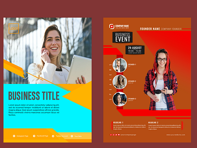 Business Title and event flyer template business tempalte business tittle flyer template flye flyer design flyer designer flyer template illustration marketing business template