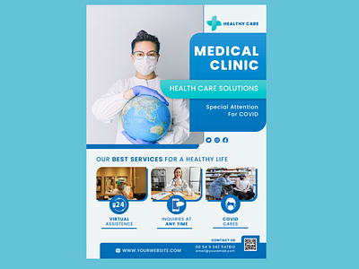 Medical care poster flyer branding business flyer illustration marketing flyer medical care poster flyer medicane flyer