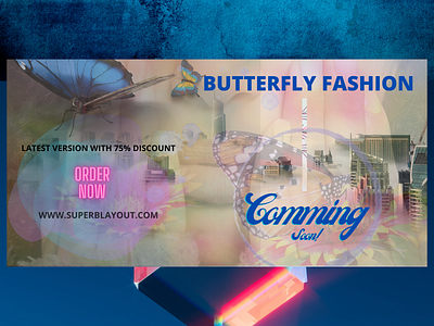 Butterfly Fashion design BANNER 3d animation animation video banner banners fashion design graphic design logo media banner motion graphics social media banner ui