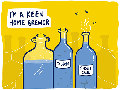 I'm a keen home brewer about me graphic design hand drawn illustration illustrator