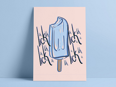 LICK IT adobe food icecream illustrator lick love pantone popsicle summer