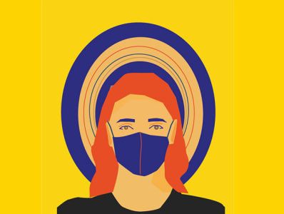 Mask Girl illustration design illustration ui ux vector