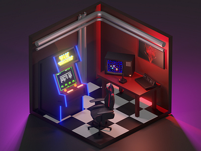 3D Gaming Room designs, themes, templates and downloadable graphic elements  on Dribbble