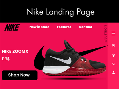 Nike Landing Page adobe animation modelling app app ui ux blender branding design illustration logo ui