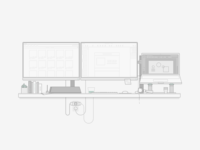 Designer Desk Illustration