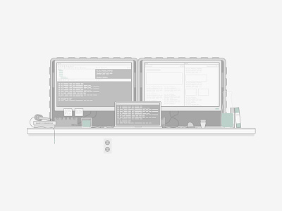 Developer Desk Illustration desk developer graphic design illustration