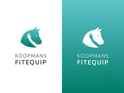 Final Logo for Koopmans Fitequip branding business card design fit green head horse horses logo osteopathy spine weat
