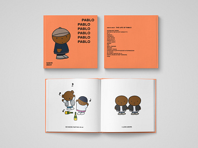 The Life of Pablo - reimagined as a children’s book album book branding illustration kanye kids minimal music orange west yeezy
