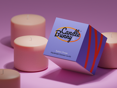 Candle Bunny 3d affinity designer blender box branding candle challenge citrus graphic design logo product design render warm up