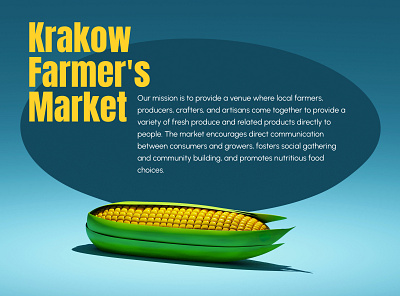 Krakow Farmer's Market 3d affinity designer blender challenge corn design farm farmers market graphic design illustration poster render