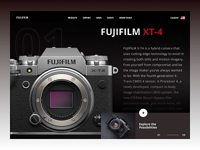 Web Design concept for Fujifilm Camera