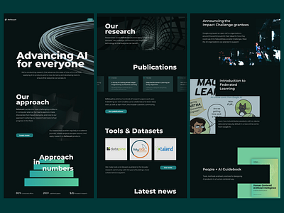 AI Research company - home page design