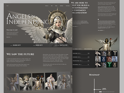 Angels of Independence - NFT Landing Page Design angel angels art collection community copywriting crypto dao design figma independence nft roadmap ui ux web webdesign website