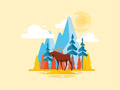 Canadian Wildlife Illustration design icon illustration logo vector