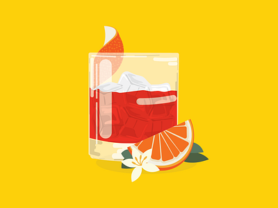 A Fruity Blood Orange Negroni branding design icon illustration logo typography vector