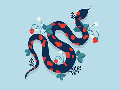 Strawberry Snake design graphic design halloween icon illustration logo snake spooky strawberry vector