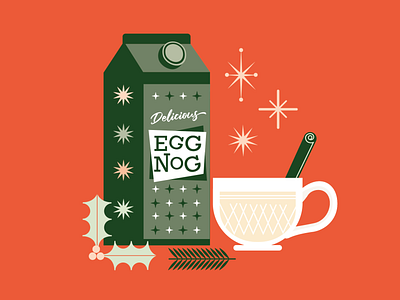 A Delicious Glass of Egg Nog branding christmas design drinks holiday icon illustration logo typography vector
