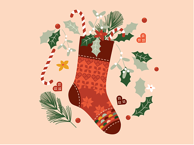 Christmas Stocking branding christmas christmas stocking design flat illustration flat vector icon illustration logo typography vector