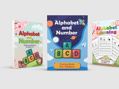 Alphabet And Number Tracing Workbook For Kids 3d branding graphic design kids